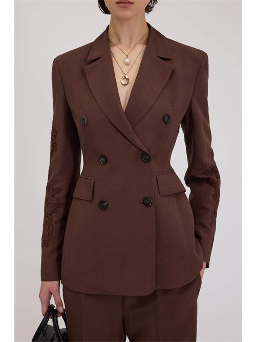 Double-breasted jacket with embroidery ERMANNO FIRENZE | D48EI011E32MFB2400725